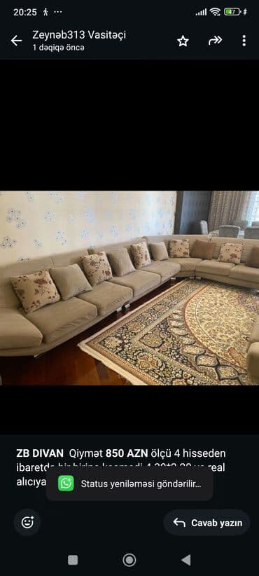 divan qiymətləri: Künc divan — 1