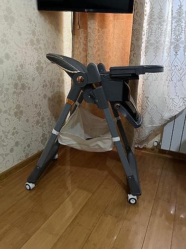 Yemək masaları, oturacaqları: Kidilo uşaq yemək stulu - Rəng: tünd boz, qızılı detallarla - — 6