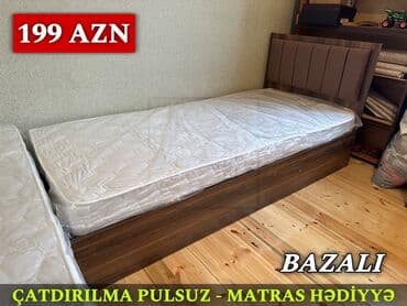 Yeni, Təknəfərlik çarpayı, Bazalı, Matras ilə, Siyirməsiz, Azərbaycan — 6
