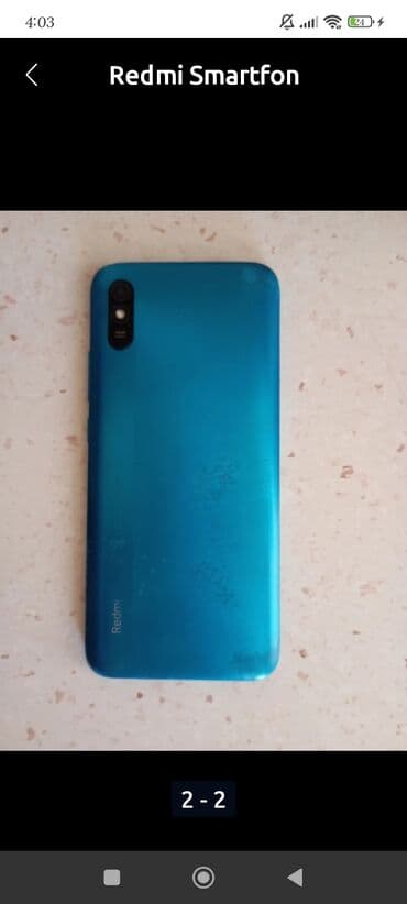 телефон fly evo tech 4: Redmi 9A, 32 ГБ, цвет - Голубой, Сенсорный — 1