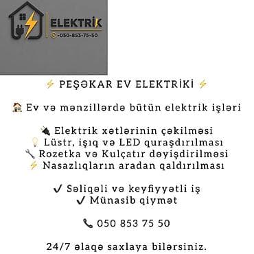Peşəkar ev elektrik xidməti Ev və mənzillərdə bütün elektrik işləri