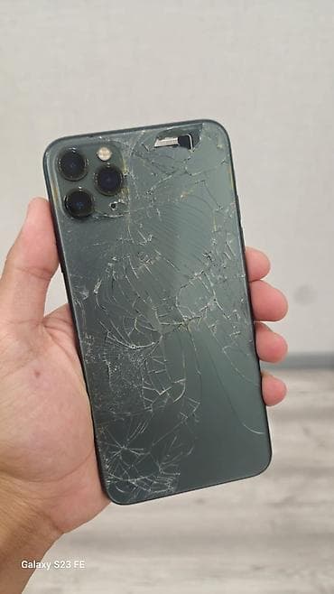 ayfon kreditle: IPhone 11 Pro Max, 256 GB, Matte Midnight Green, Qırıq, Simsiz şarj, Face ID — 1