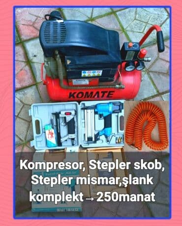 воздушный компрессор: Kompressor Üsdündə Mismar vuran Stepler Ve skopka vuran pistalet — 1
