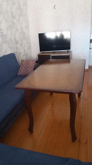 Qonaq otağı üçün, İşlənmiş, Açılan, Dördbucaq masa, 4 stul — 2