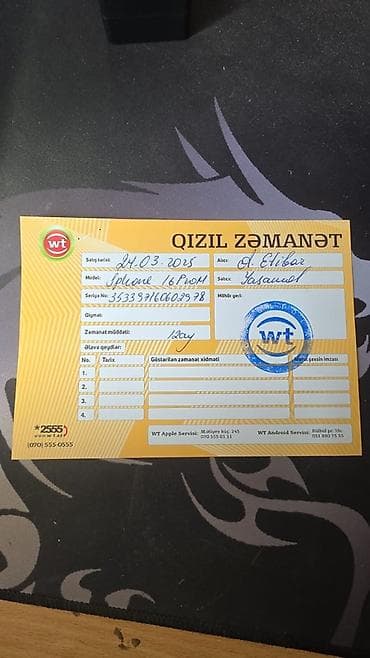 IPhone 16 Pro Max, Natural Titanium, Sənədlərlə