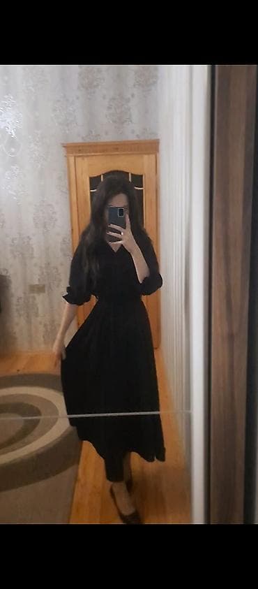 балетка новый: Qara maxi paltar - Rəng: Dərin qara - Uzunluq: Ayaq biləyinə qədər — 6