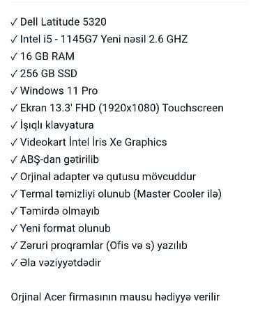 Dell Latitude, 13.3 ", Intel Core i5, 256 GB