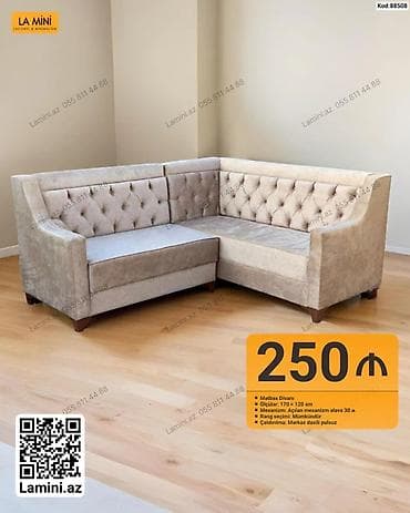 Künc divan, Mətbəx üçün, Parça, Açılan