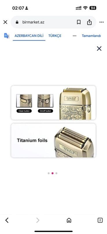 Saç buran maşalar: Elektrik üzqırxan, Vgr — 2