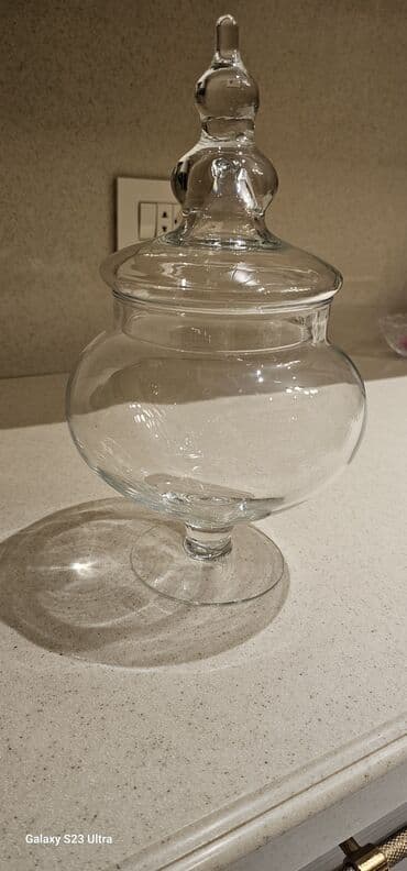 Otaq bitkiləri: Şüşə qapaqlı dekorativ qab - Material: şəffaf qalın şüşə - Forma — 2