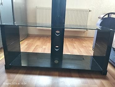 ref: Düz TV altlığı, Polkalı, Şüşəli — 4