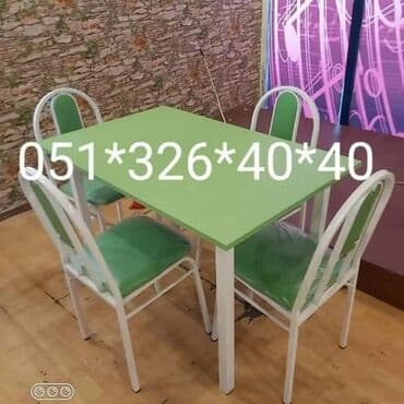 Masa və oturacaq dəstləri: Qonaq otağı üçün, Yeni, Dördbucaq masa, 4 stul — 14