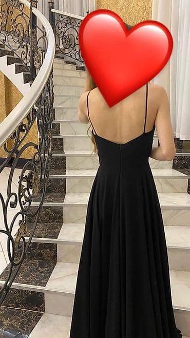 nisan xonca: Qara uzun ziyafət/axşam geyimi - Klassik qara rəng, döşəməədək — 2