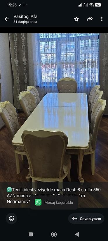 ✅Tecili ideal veziyetde masa Desti 8 stulla 550 AZN.masa açılır uzunu lalafo.az -da ✅Tecili ideal veziyetde masa Desti 8 stulla 550 AZN.masa açılır uzunu