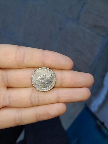 Kolleksiya üçün sikkə - Material: metal (gümüş tonlu) - Ön üz