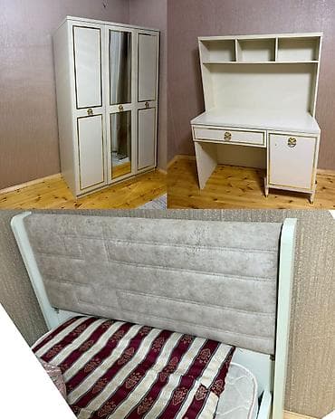 genc otaqi: Oğlan və qız üçün, İşlənmiş, Təknəfərlik çarpayı, Yazı masası, Dolab — 1