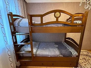 taxta nərdivan: Oğlan və qız üçün, Çarpayı, Matrassız, Siyirməli, Taxta — 3