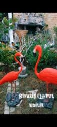 don şəkilləri çəkmək: Flamingo quş heykəli 1ədədi — 1