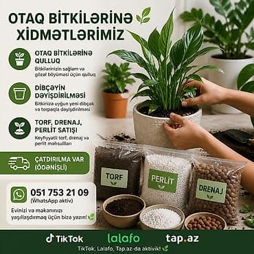 inşaat mallari: Otaq bitgilərinə xidmət gorsədilir torfu,torpaqi deyşlmesi drenaj — 1