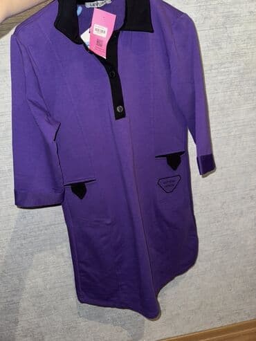 qiz geyimi: Bənövşəyi rəngdə qadın tunik/kofta. - Marka: etiketdə “Levure”, ön — 1