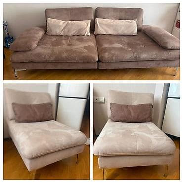 divan olcusu: Saloglu mebel dəsti – divan + 2 kreslo - Rəng: bej/qəhvəyi — 1