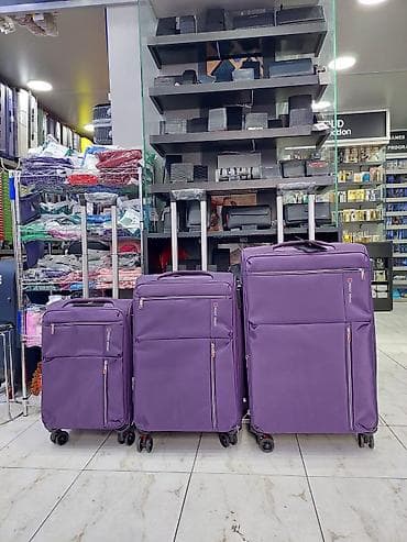 Bənövşəyi rəngdə 3-lü tekstil çamadan dəsti - Ölçülər: kiçik, orta və lalafo.az -da Bənövşəyi rəngdə 3-lü tekstil çamadan dəsti - Ölçülər: kiçik, orta və