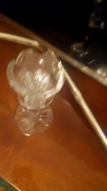 samdamlar: Şüşə/ Kristal şamaltı (şamdan) - Material: şəffaf şüşə/kristal - — 2