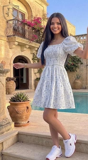 qadin yay etirleri: Qadın geyimləri – yay donları kolleksiyası - Model 1: A-ksətli, dizə — 7