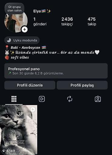 пр менеджер: İnstagram Səhifəsi satılır! Aktivliyi yaxşıdı⚡️ Takibçisi 2.1k+🔥 Real — 1
