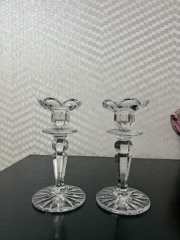 Kristal şamdan dəsti - 2 ədəd klassik dizaynlı kristal şamdan - — 1