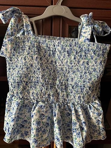 ag donlar: - Qız uşaqları üçün çiçək naxışlı don: krem əsas rəngdə — 7