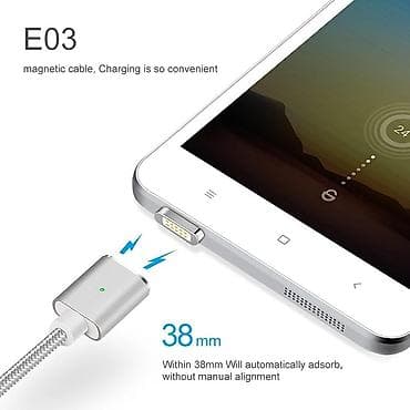 telafonlar: Elough E03 Магнитная Зарядное устройство Micro USB кабель для Xiaomi — 2