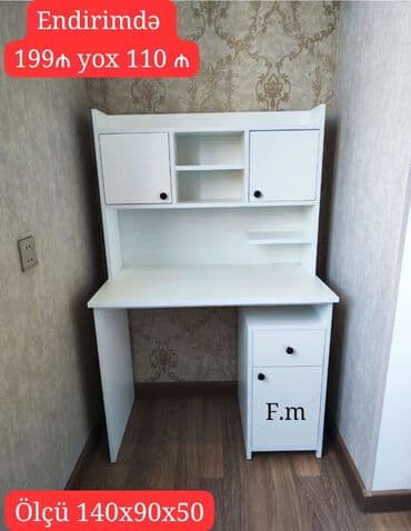 taxta stol stul satiram: Kompüter masası, Yeni, Açılmayan, Laminat, Dördbucaq masa — 1