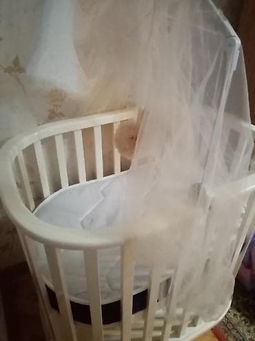 Uşaq mebeli: Oğlan və qız üçün, Yeni, Yumru, Beşik, Dəst ilə, Yellənmə mexanizmsiz — 4