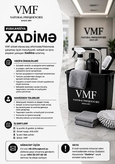 Xadimə tələb olunur, İstənilən yaş, Təcrübəsiz, 6/1, Aylıq ödəniş lalafo.az -da Xadimə tələb olunur, İstənilən yaş, Təcrübəsiz, 6/1, Aylıq ödəniş
