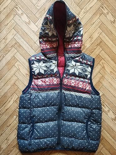 Jiletlər: Uşaq üçün kapüşonlu şişmə jilet - Rəng və dizayn: Tünd boz əsas fonda — 1