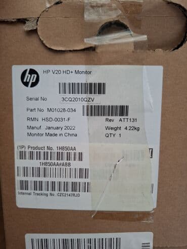 2 ədəd monitor: Samsung və Hp monitor Samsung С27RG50FQI (oyun üçün) Hp V20 HD+ — 9