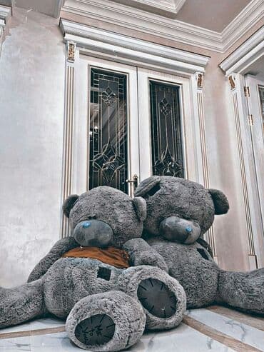 teddi ayı dinləmə: 2metrlik teddy🧸Böyük boz rəngli oyuncaq ayı, uşaqlar və böyüklər üçün — 2