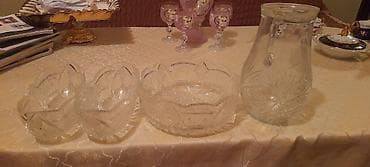 dib: Kəllə-kəsik naxışlı XRUSTAL dəst Tərkibi: - 1 ədəd şüşə sürahi (gen — 2