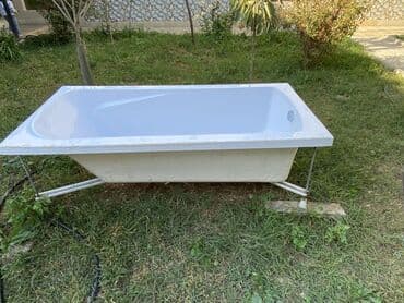 asma tavan hamam: Akril vanna — düzbucaqlı forma, ağ rəng. - Ölçü təxminən: 170×70 sm — 1