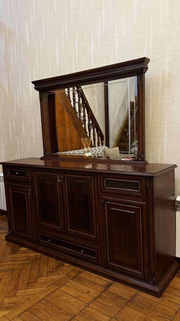 угловой стол с полками: Qonaq otağı üçün, Açılmayan, Dördbucaq masa, 8 stul — 3