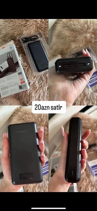 pc hisseleri: UPIN P2 20000 mAh powerbank Qara rəngli UPIN markalı portativ enerji — 1