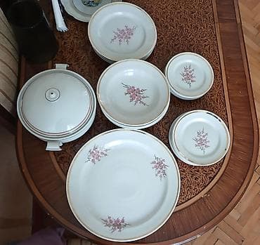 nahar yeməyi: Nahar dəsti, rəng - Qızılı, Farfor — 1