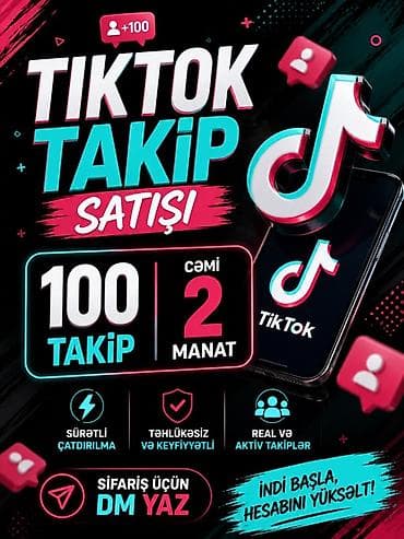 TikTok izləyici xidməti - 100 izləyici – cəmi 2 manat (şəkildə