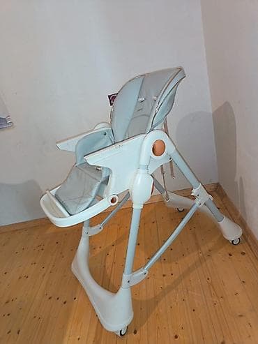 Yemək masaları, oturacaqları: Uşaq yemək stulu - Rəng: açıq boz/ağ - Hündürlüyü tənzimlənən — 5