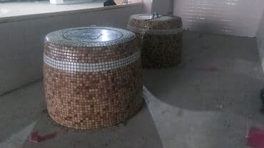 cay evi avadanlıq: Təndirlər Mozaika ilə örtülmüş, paslanmayan poladdan üst hissəsi — 2