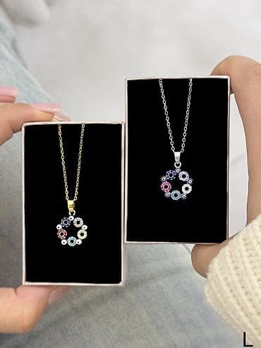 kolyeler: Zərif dizaynlı qadın boyunbağılar - Model 1: Çiçək formalı asqı – — 2