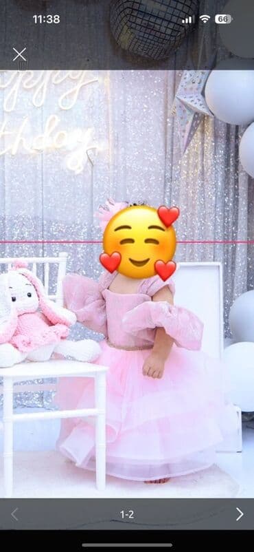 Uşaq üçün bayramlıq paltar – balerin/prinsessa üslubu - Rəng: açıq