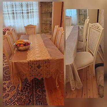 islenmis divan: Для гостиной, Б/у, Квадратный стол, 6 стульев — 1