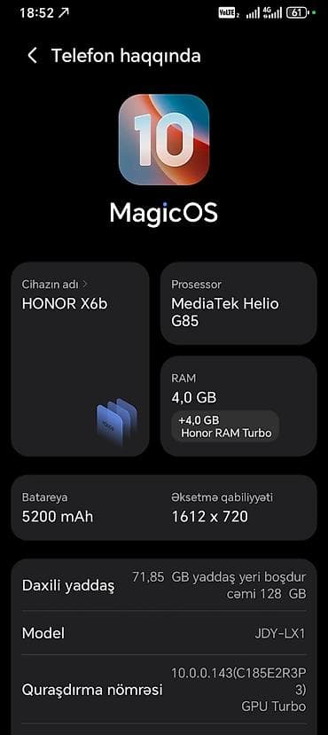 razer blackshark v2 pro: Honor X6b, 128 GB, rəng - Qara — 3
